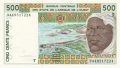 West African States 500 Francs, 1997